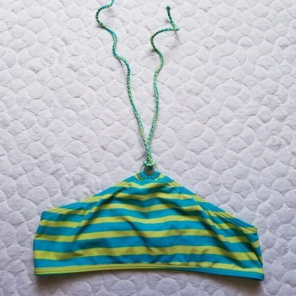 Roxy bikini swimsuit bathingsuit striped halter S - Picture 6 of 6